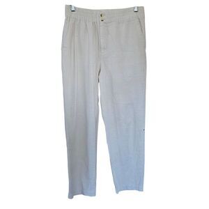 Marine Layer Mens Linen-Blend Elastic Waist Pants Size Small Beige